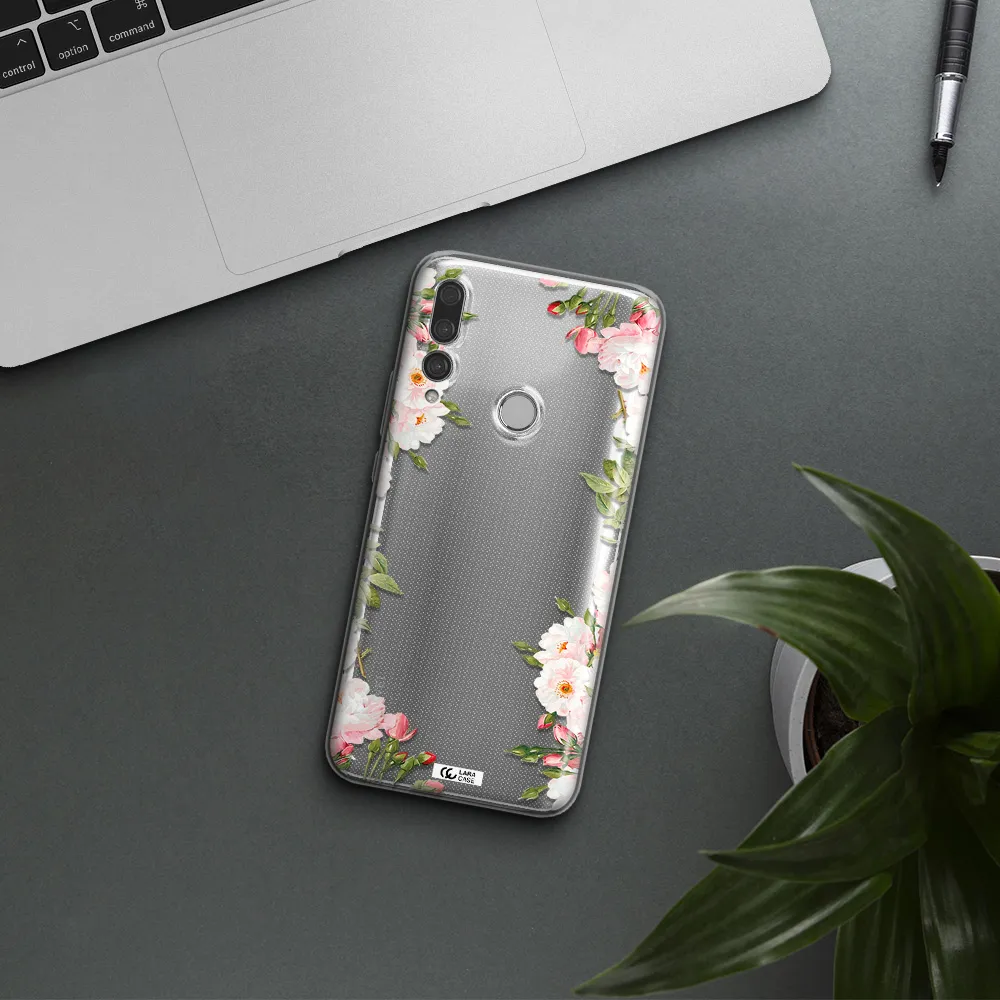 Watercolor Floral Frame Huawei Y9 Prime 2019 Clear TPU Case