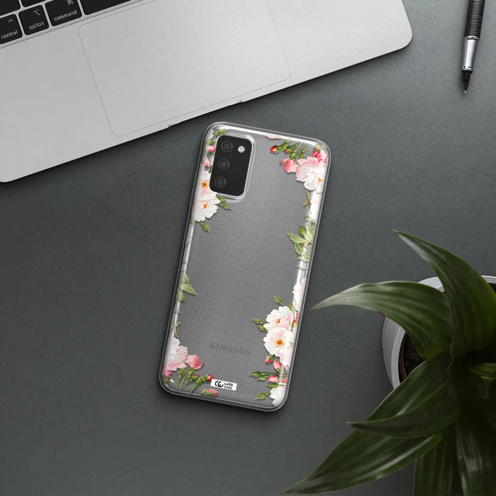 Watercolor Floral Frame Samsung A03S Clear TPU Case