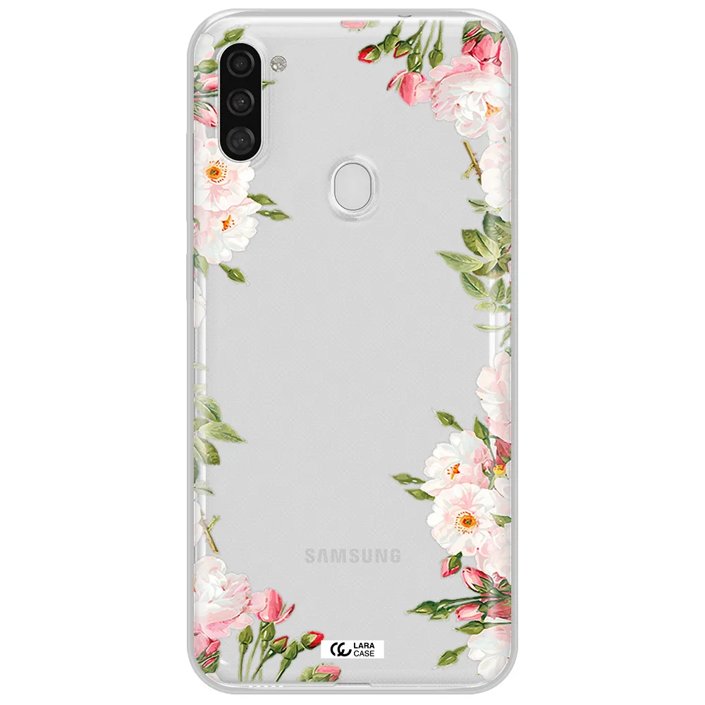 Watercolor Floral Frame Samsung A11 Clear TPU Case
