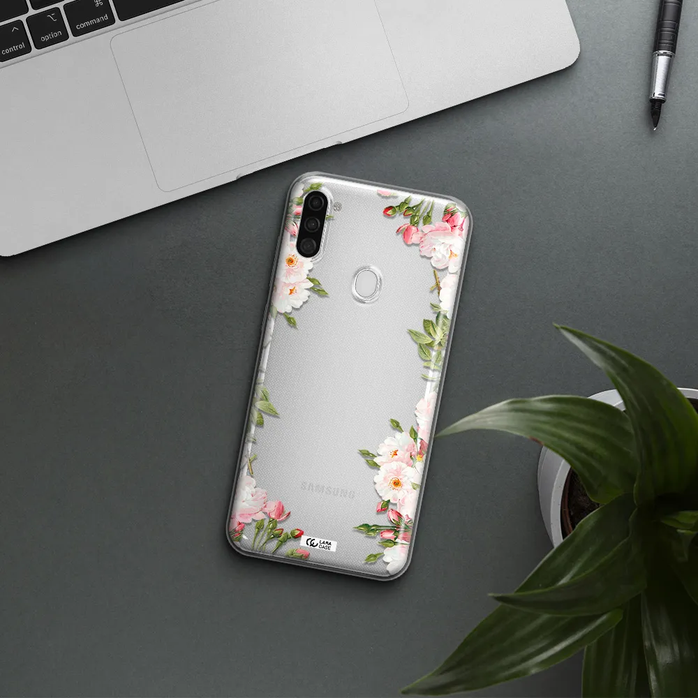 Watercolor Floral Frame Samsung A11 Clear TPU Case