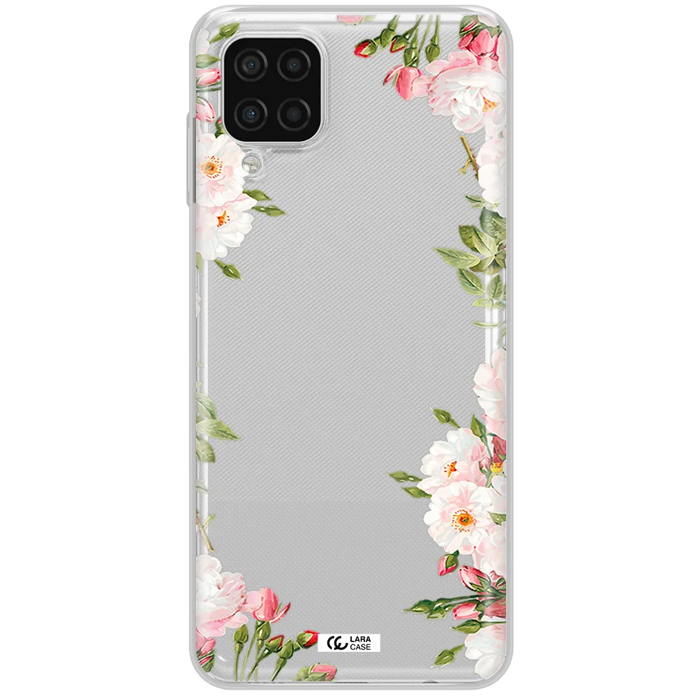 Watercolor Floral Frame Samsung A12 4g Clear TPU Case