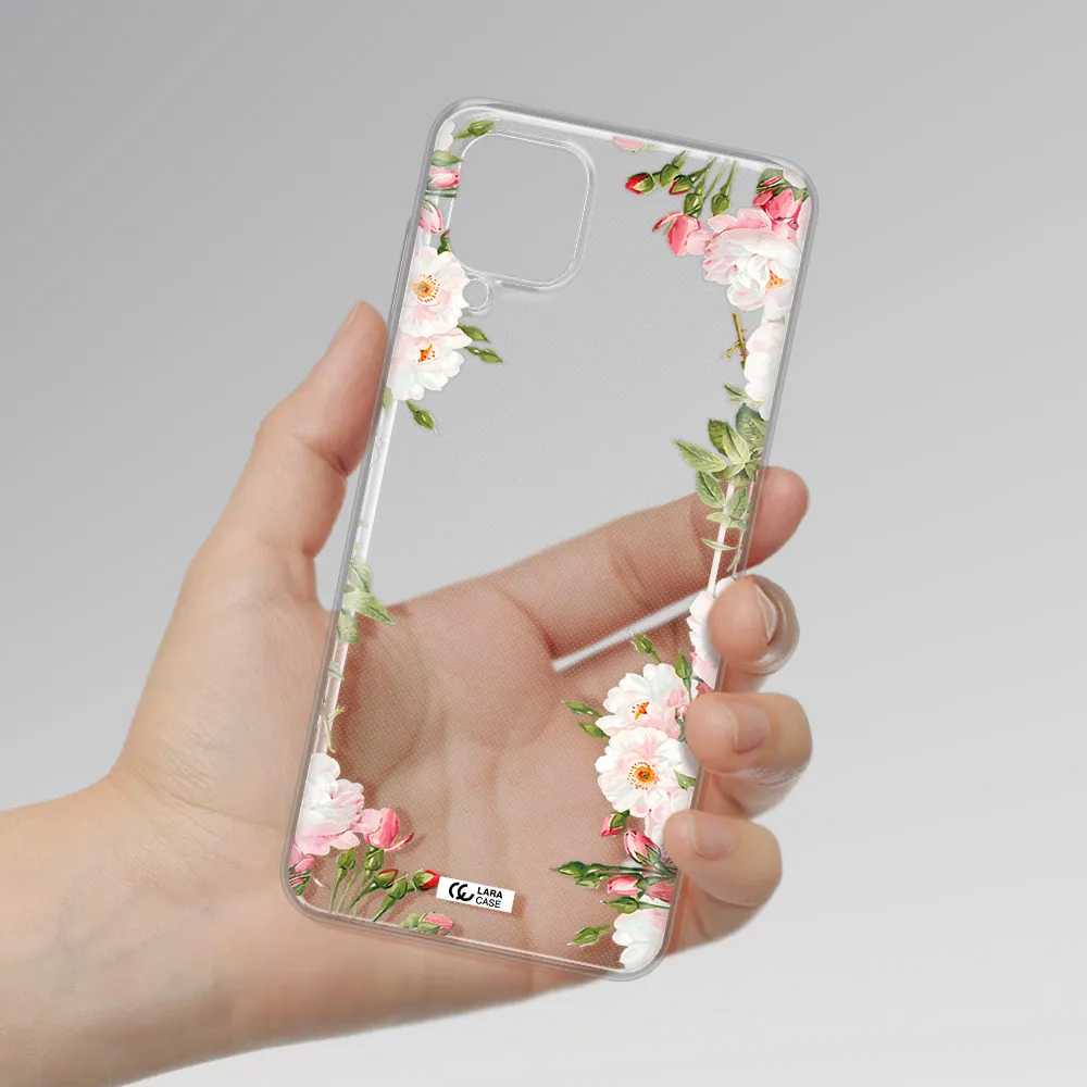 Watercolor Floral Frame Samsung A12 4g Clear TPU Case