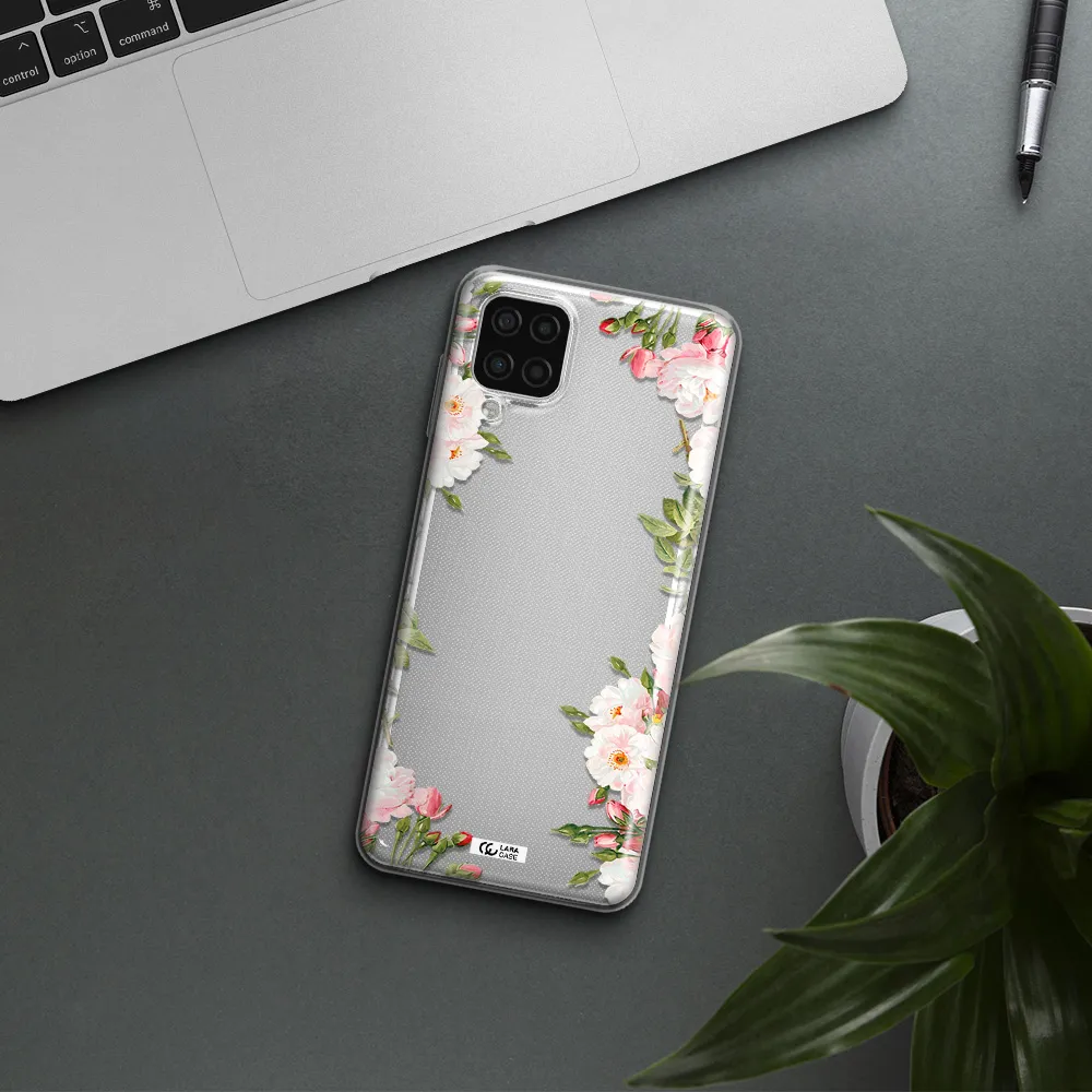Watercolor Floral Frame Samsung A12 4g Clear TPU Case