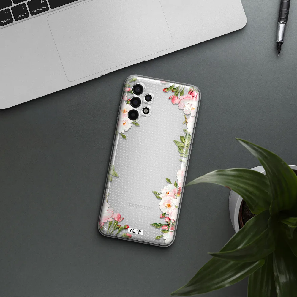 Watercolor Floral Frame Samsung A13 4g Clear TPU Case