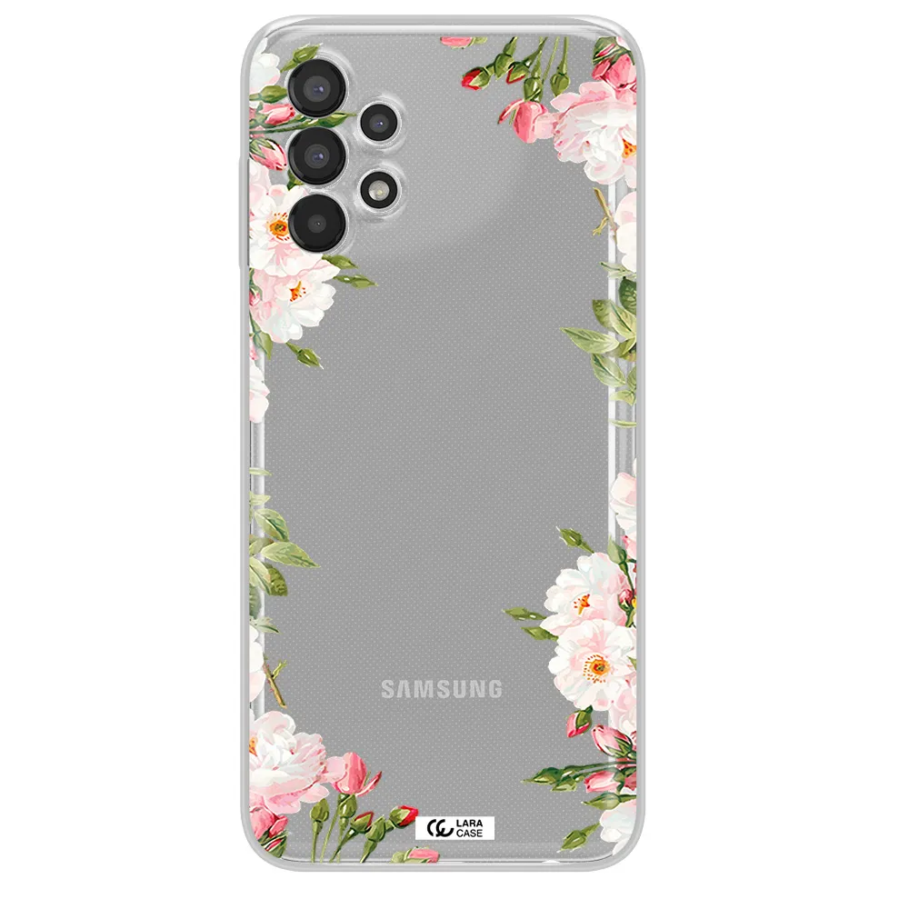 Watercolor Floral Frame Samsung A13 Clear TPU Case