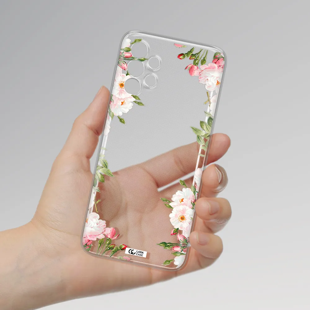 Watercolor Floral Frame Samsung A13 Clear TPU Case