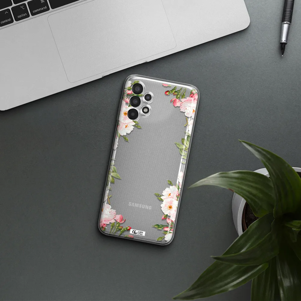 Watercolor Floral Frame Samsung A13 Clear TPU Case