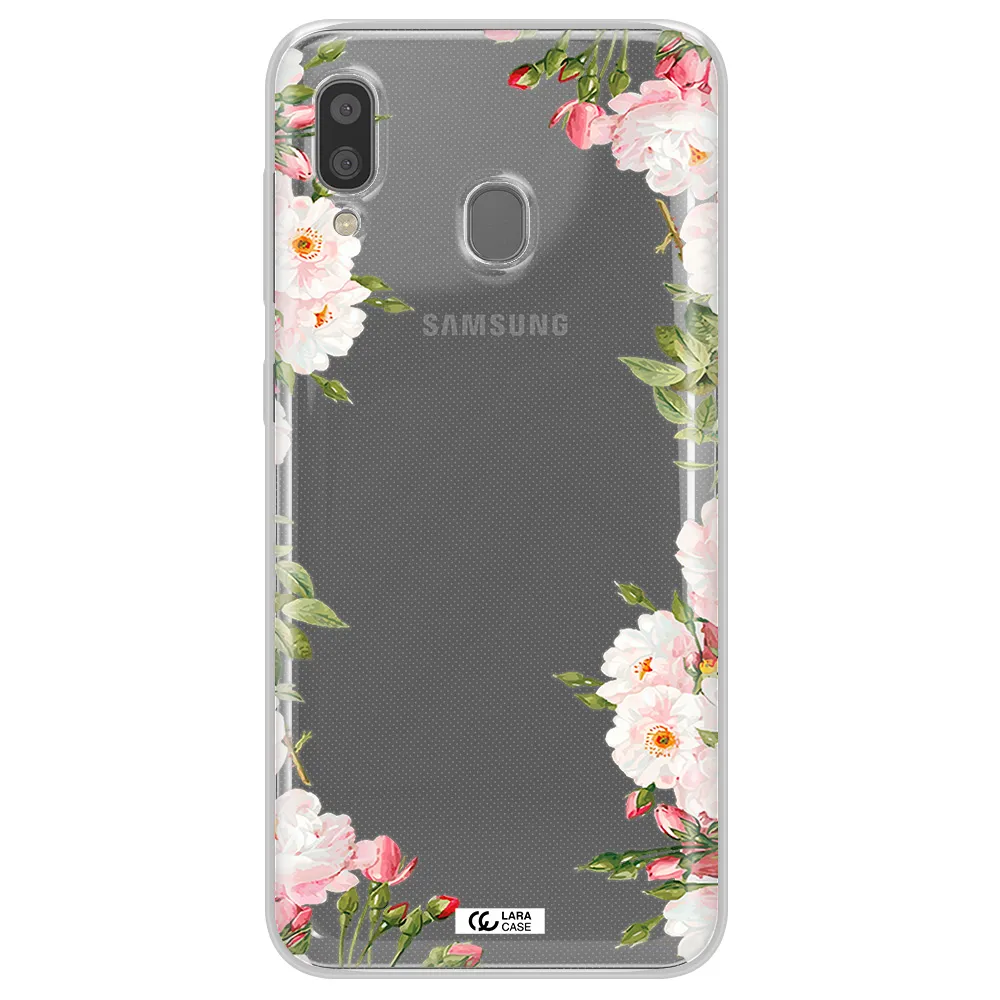 Watercolor Floral Frame Samsung A20 Clear TPU Case