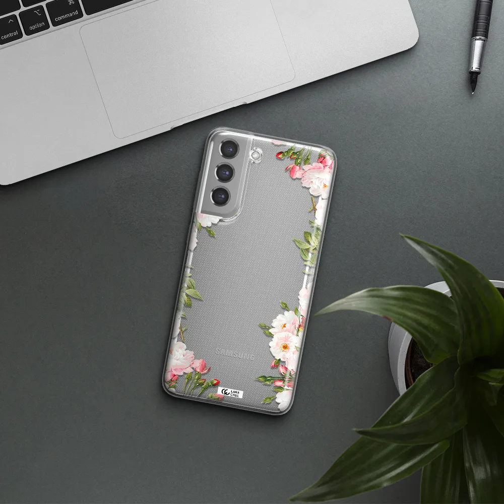 Watercolor Floral Frame Samsung A21 Fe Clear TPU Case