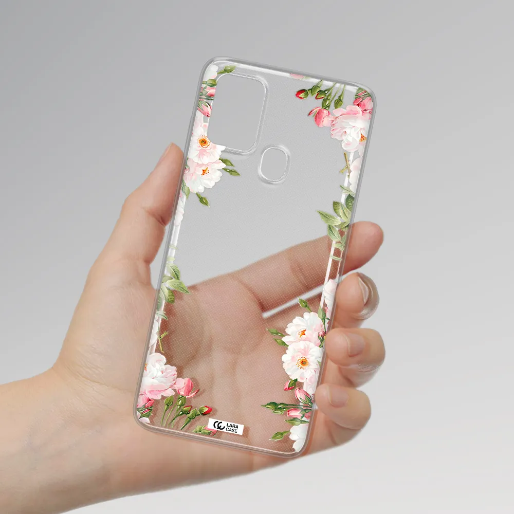 Watercolor Floral Frame Samsung A21S Clear TPU Case