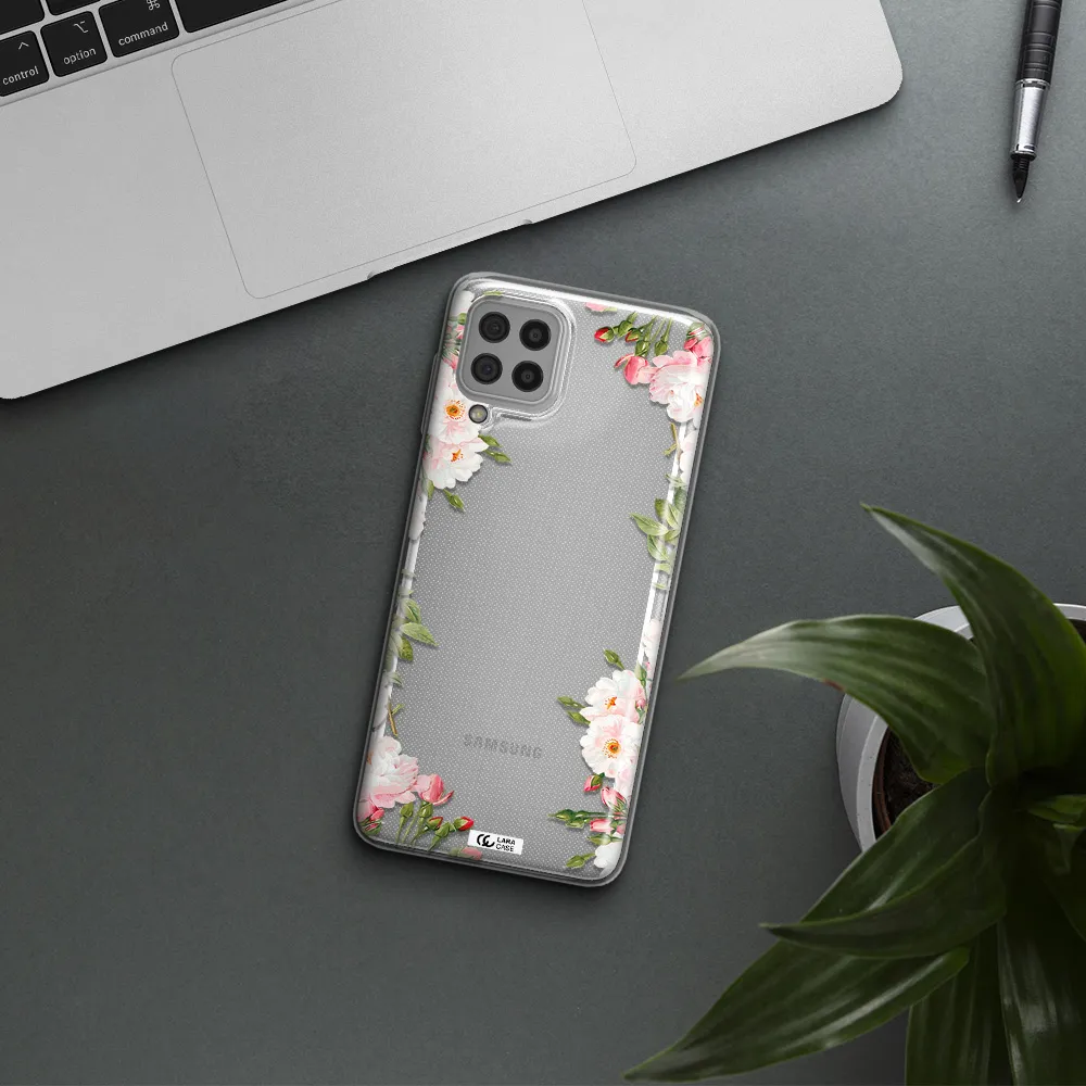 Watercolor Floral Frame Samsung A22 4g Clear TPU Case