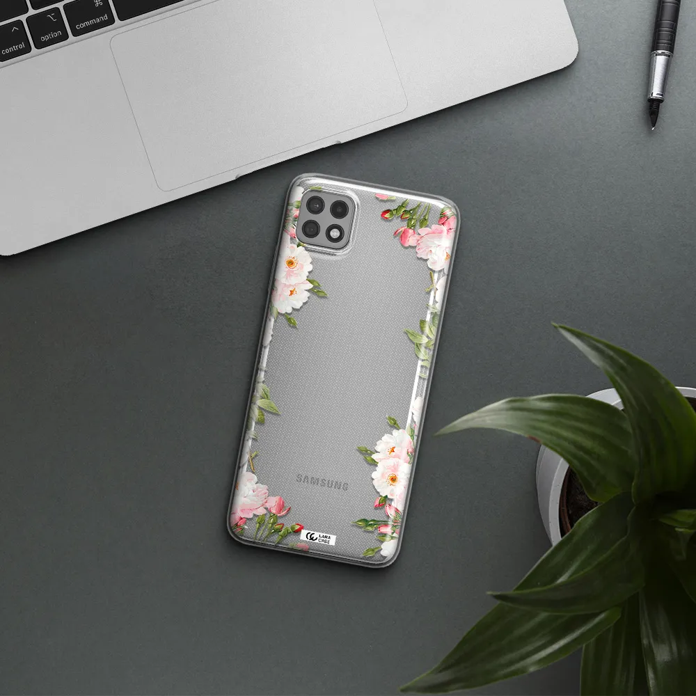 Watercolor Floral Frame Samsung A22 5g Clear TPU Case
