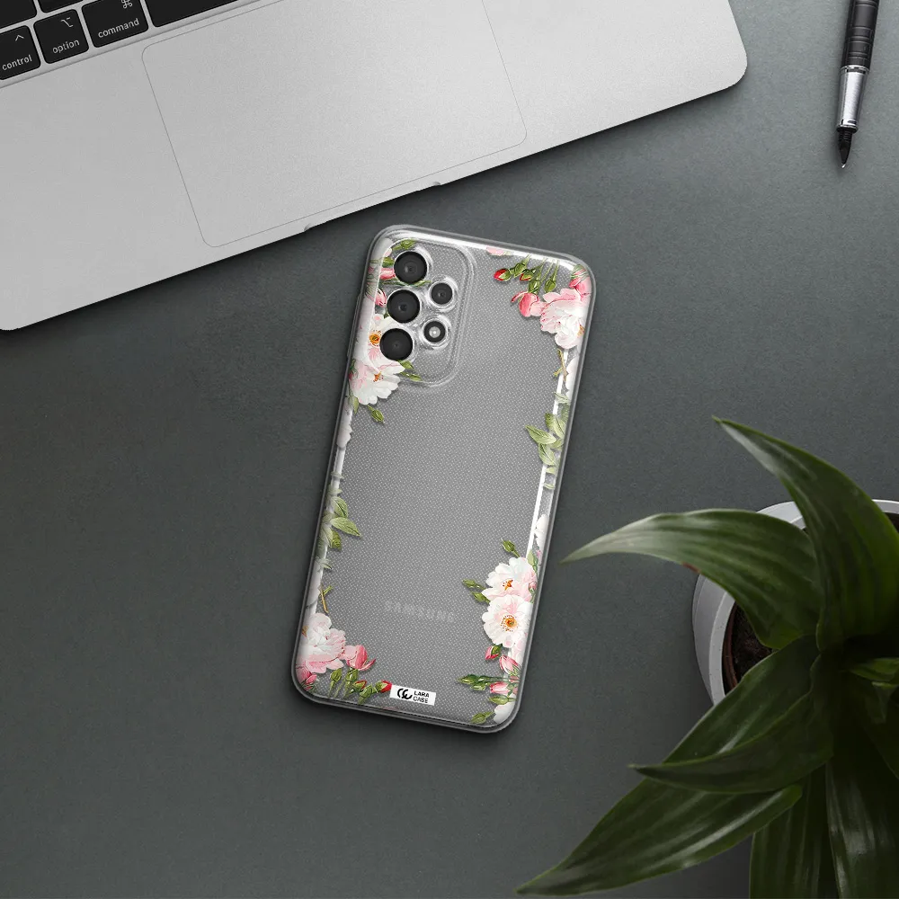 Watercolor Floral Frame Samsung A23 5G Clear Tpu Case