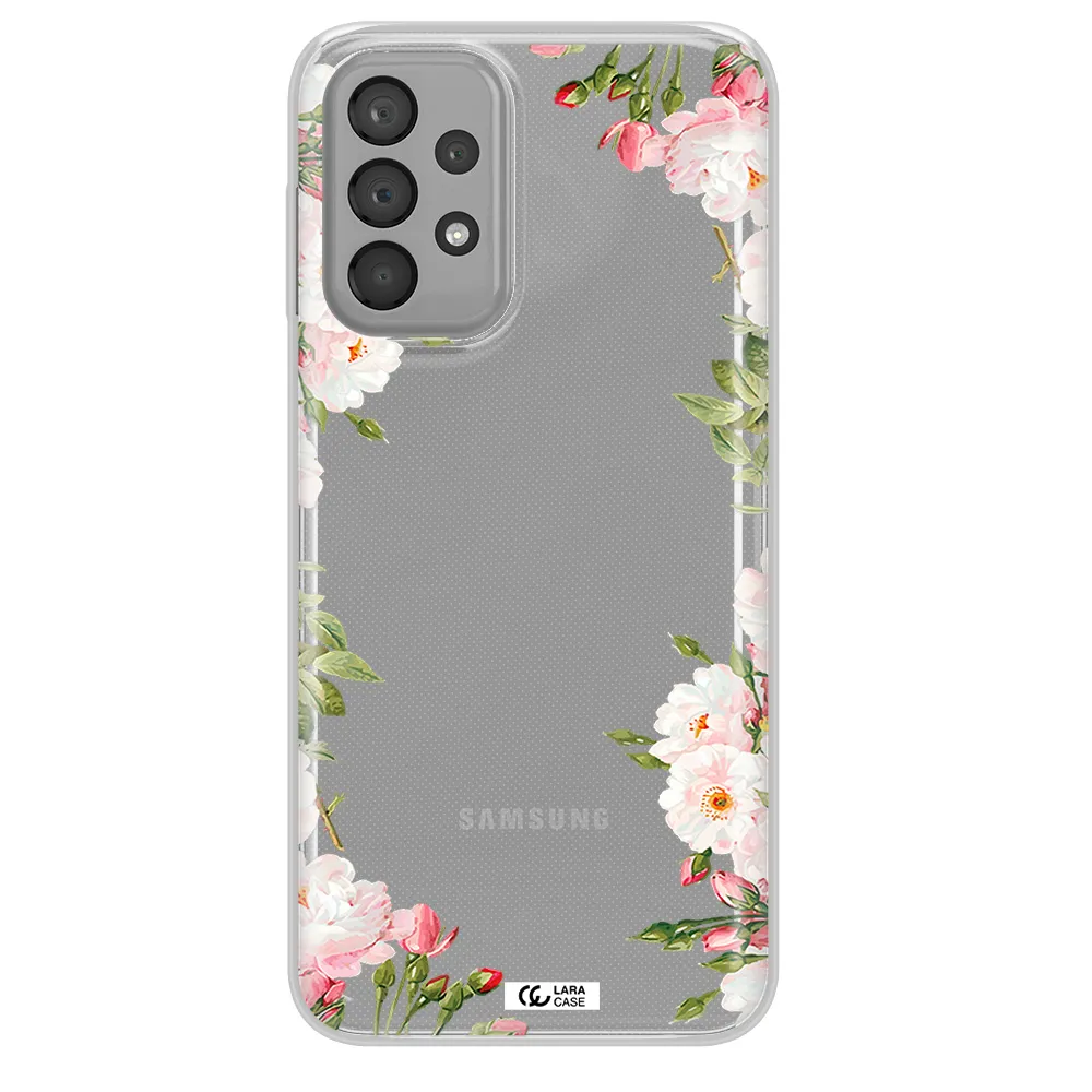 Watercolor Floral Frame Samsung A23 Clear TPU Case