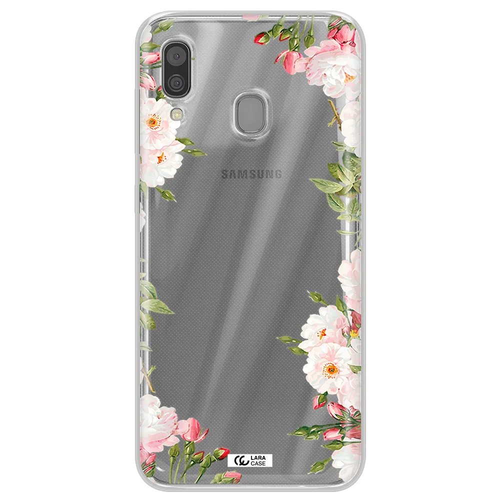 Watercolor Floral Frame Samsung A30 Clear TPU Case