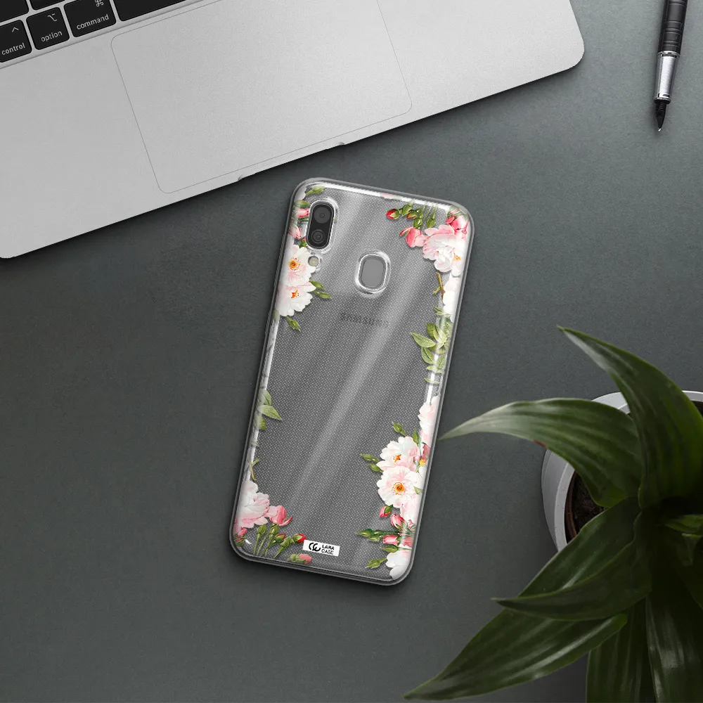 Watercolor Floral Frame Samsung A30 Clear TPU Case