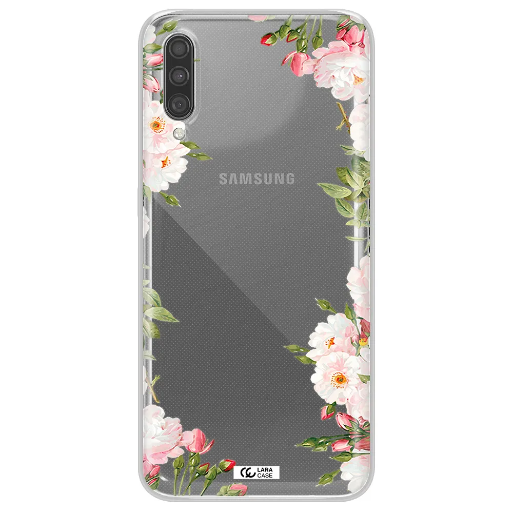 Watercolor Floral Frame Samsung A30S Clear TPU Case