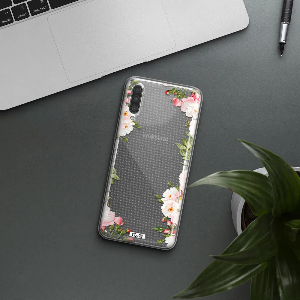 Watercolor Floral Frame Samsung A30S Clear TPU Case