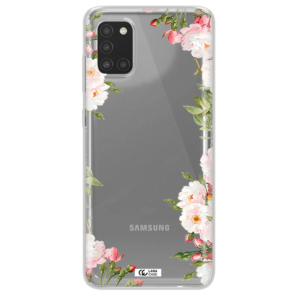 Watercolor Floral Frame Samsung A31 Clear TPU Case