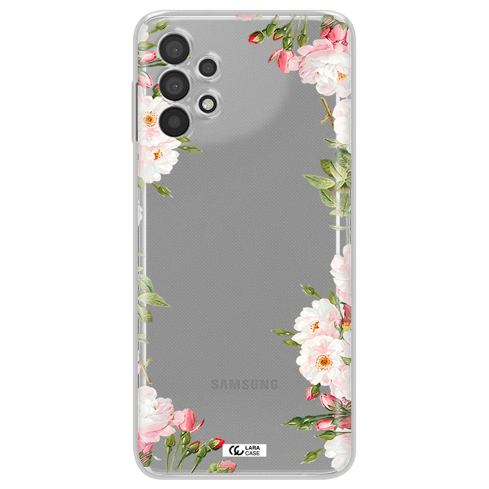Watercolor Floral Frame Samsung A32 Clear TPU Case