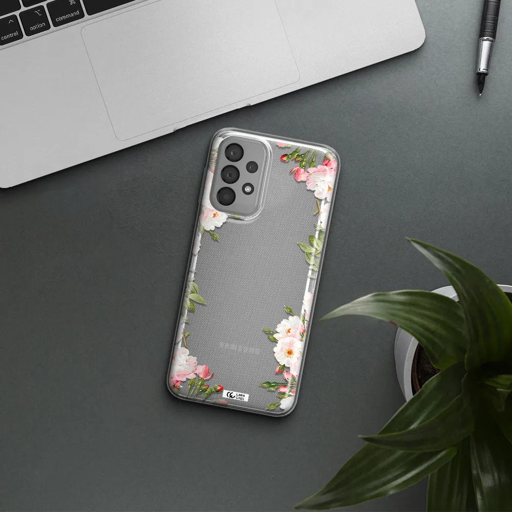 Watercolor Floral Frame Samsung A33 Clear TPU Case