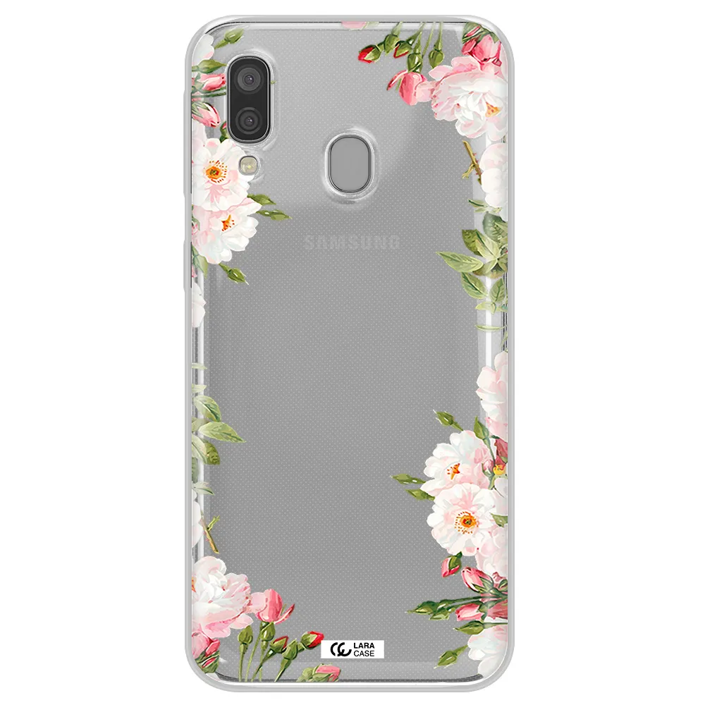 Watercolor Floral Frame Samsung A40 Clear TPU Case