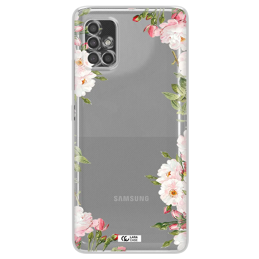 Watercolor Floral Frame Samsung A40S Clear Tpu Case