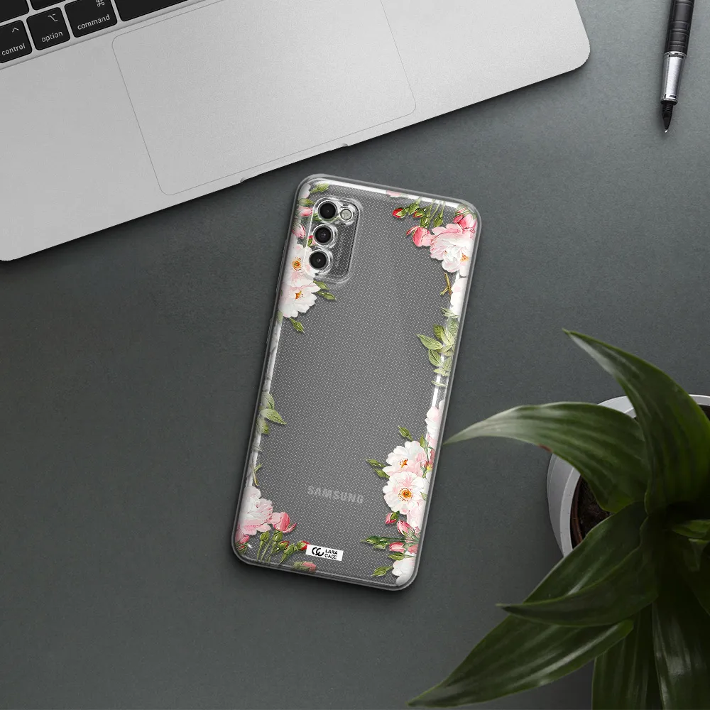 Watercolor Floral Frame Samsung A41 Clear Tpu Case