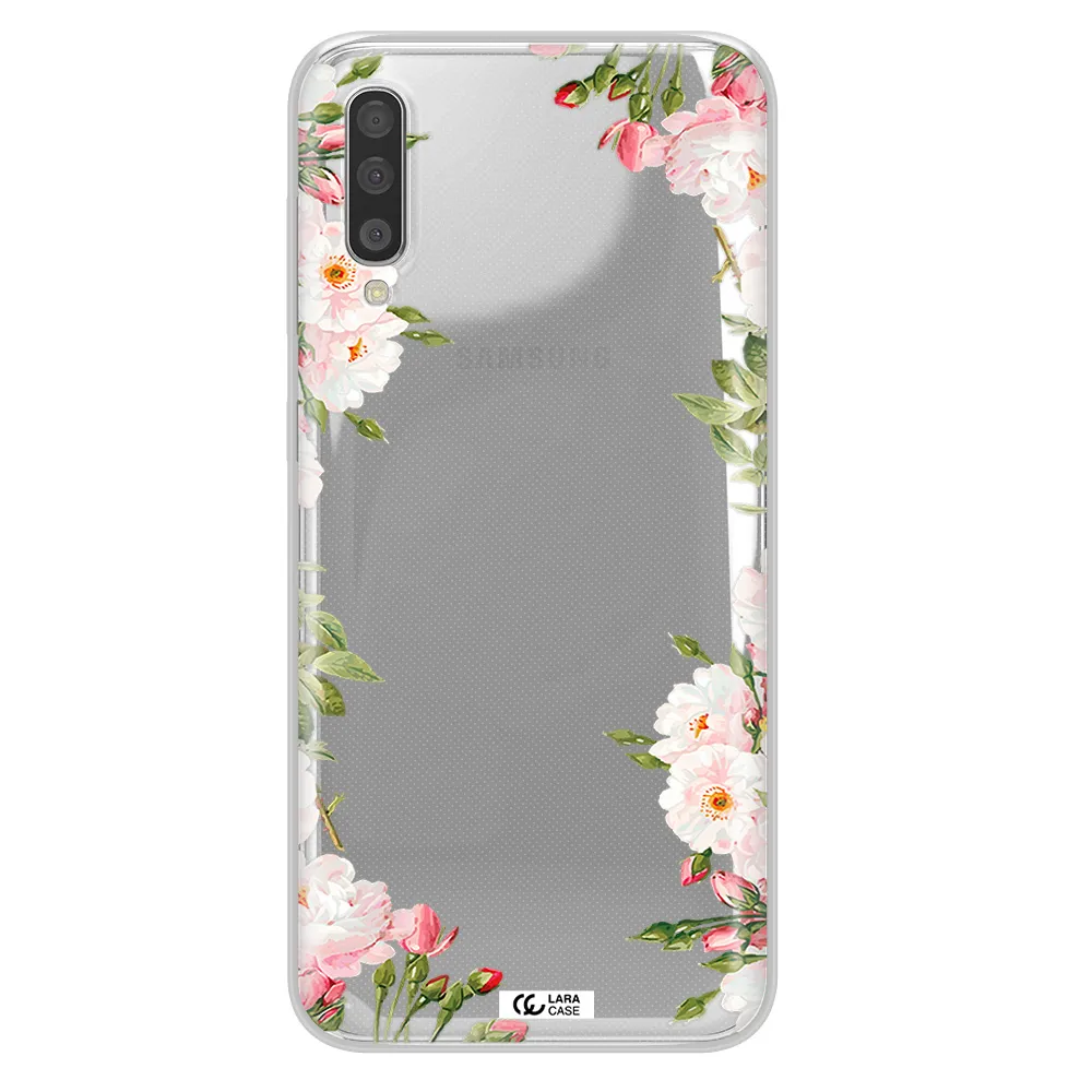 Watercolor Floral Frame Samsung A50 Clear TPU Case