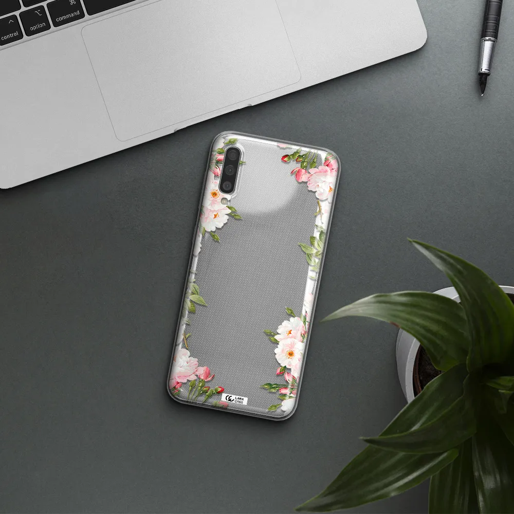 Watercolor Floral Frame Samsung A50 Clear TPU Case