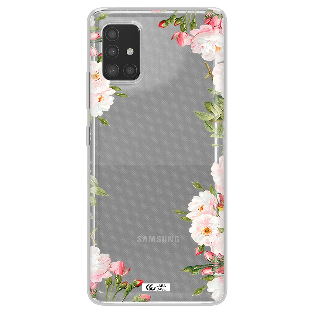 Watercolor Floral Frame Samsung A51 Clear TPU Case
