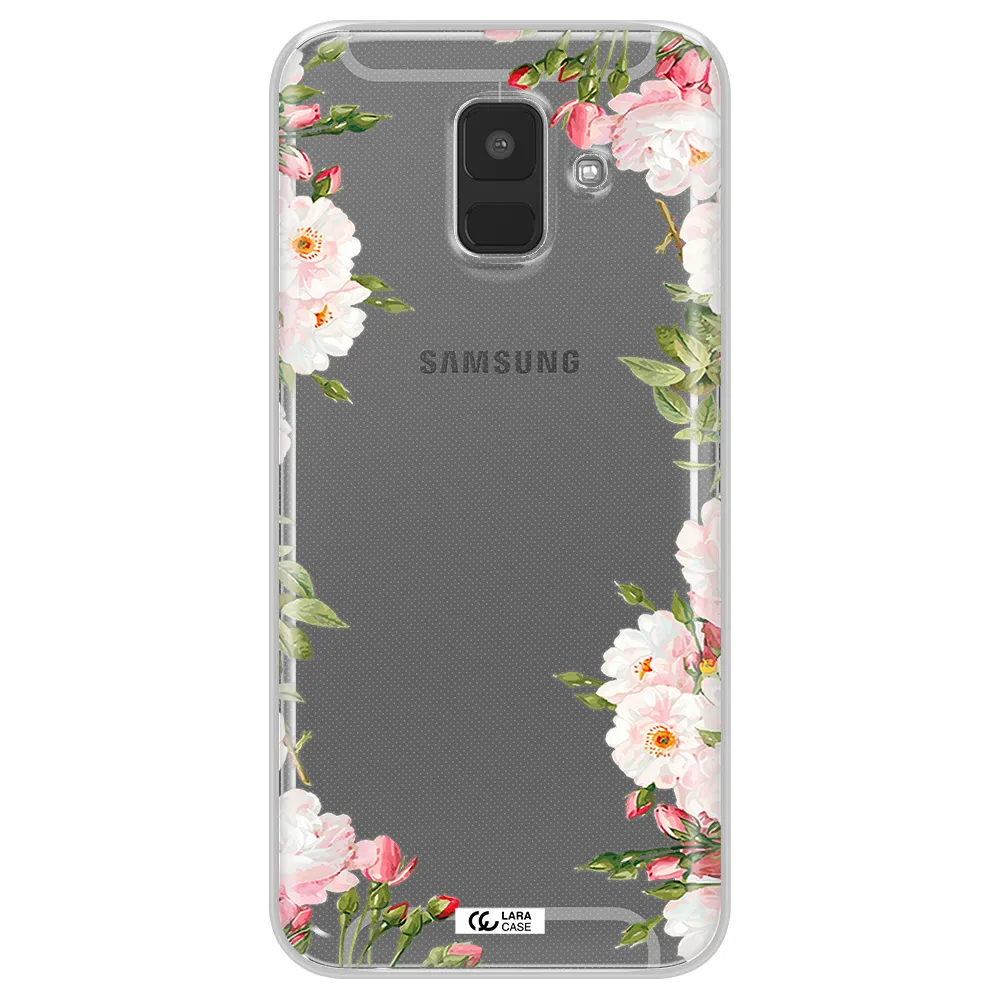 Watercolor Floral Frame Samsung A6 Clear TPU Case