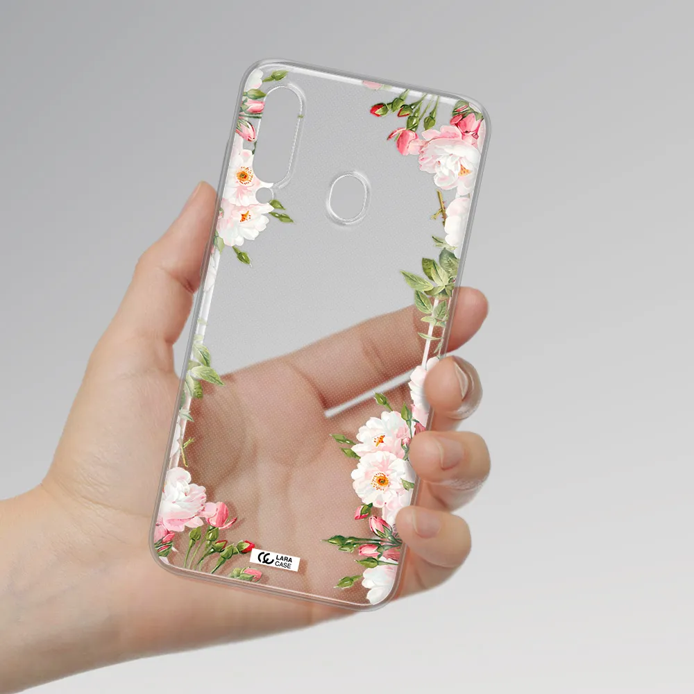 Watercolor Floral Frame Samsung A60 Clear TPU Case