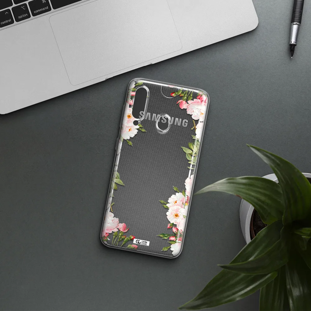 Watercolor Floral Frame Samsung A60 Clear TPU Case
