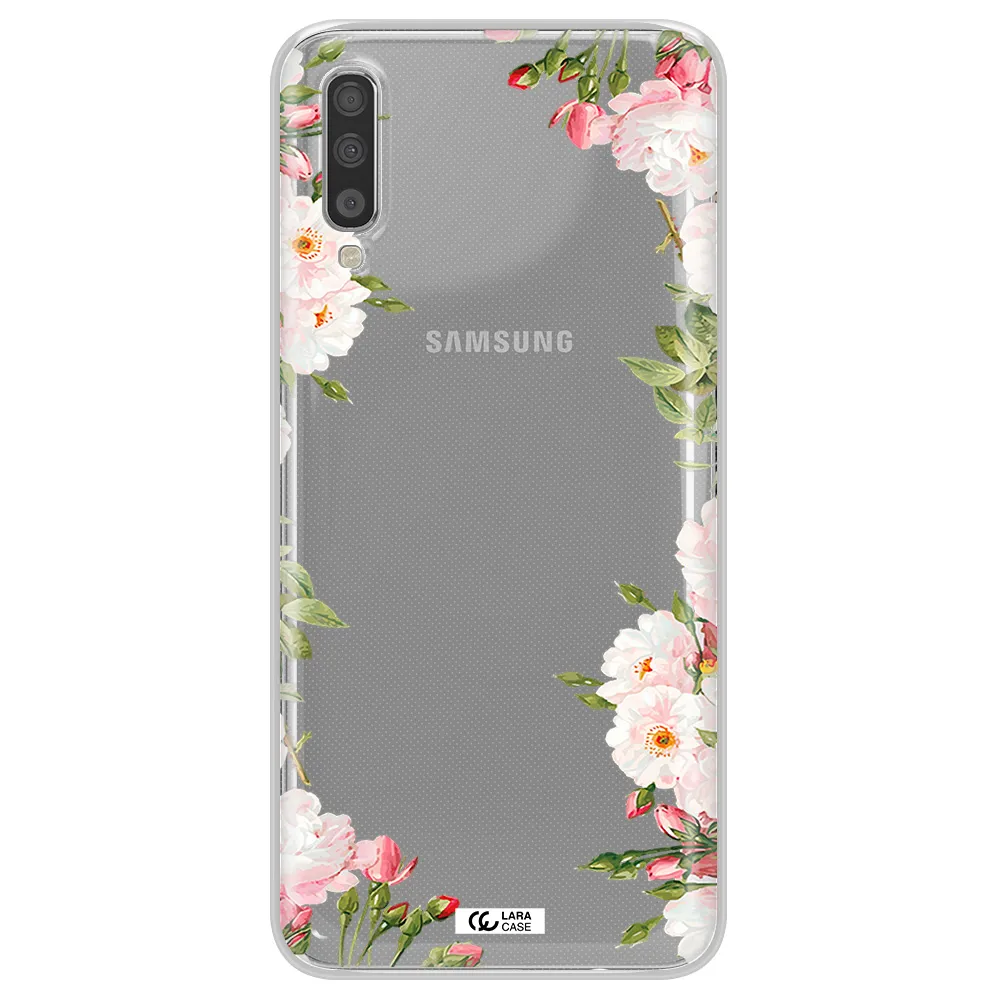 Watercolor Floral Frame Samsung A70 Clear TPU Case