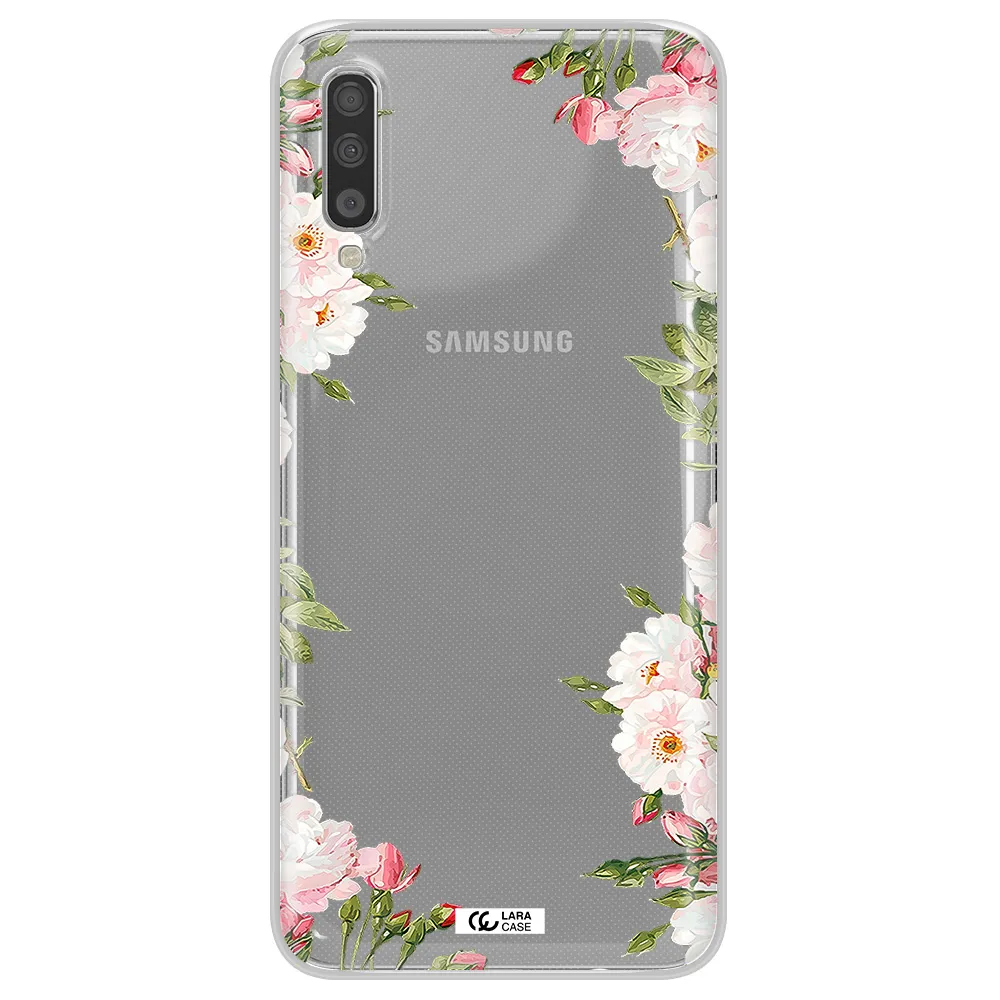 Watercolor Floral Frame Samsung A70S Clear Tpu Case