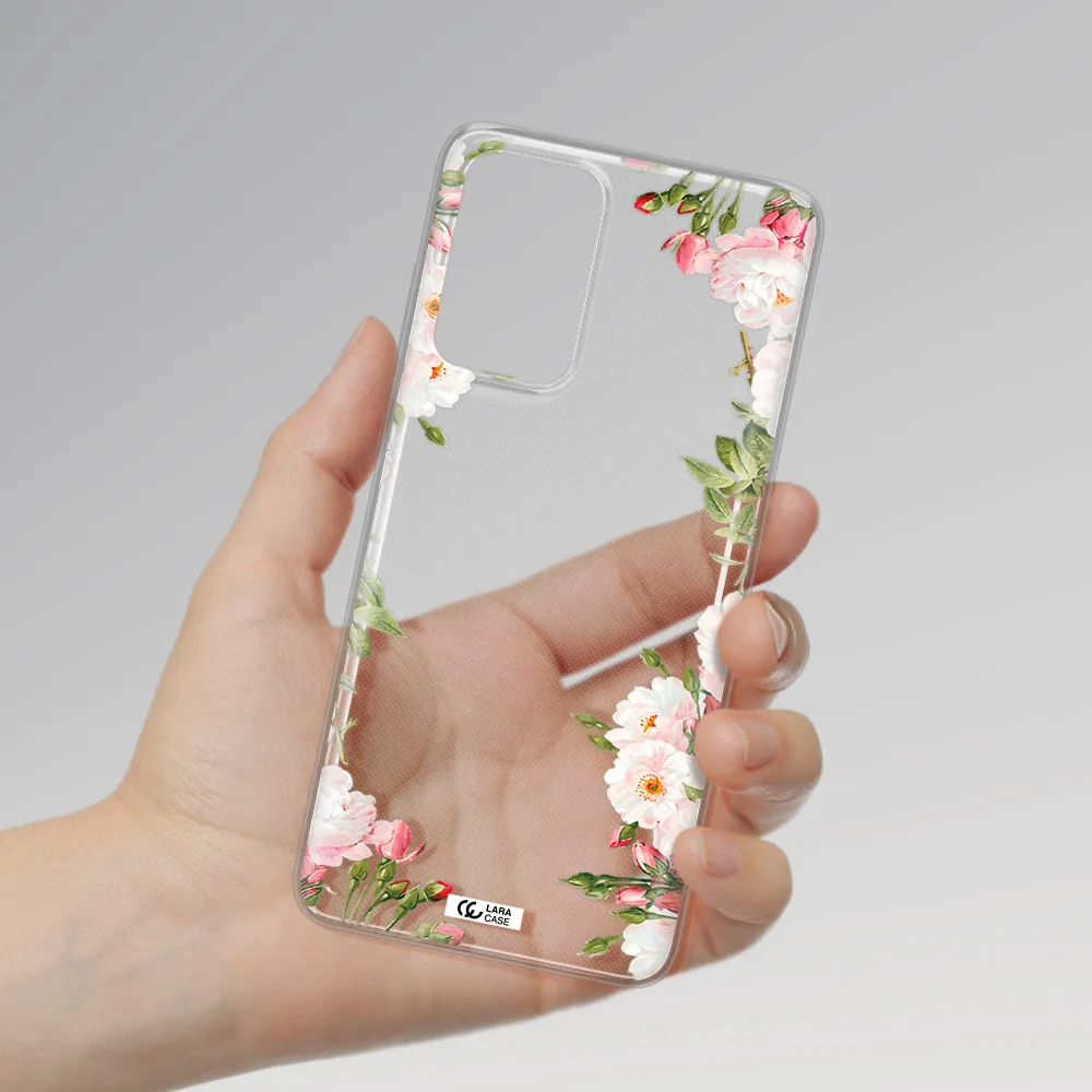 Watercolor Floral Frame Samsung A72 Clear TPU Case