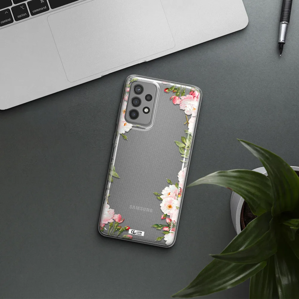 Watercolor Floral Frame Samsung A72 Clear TPU Case