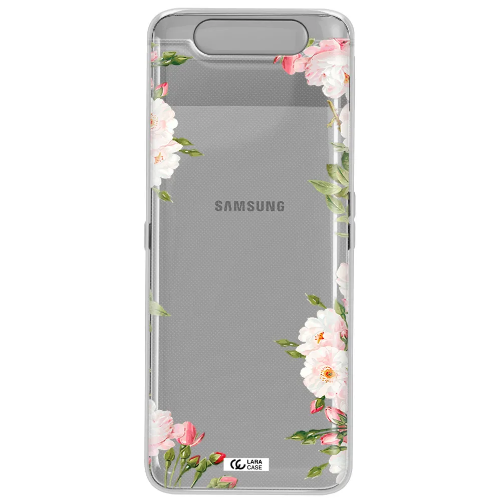 Watercolor Floral Frame Samsung A80 Clear TPU Case