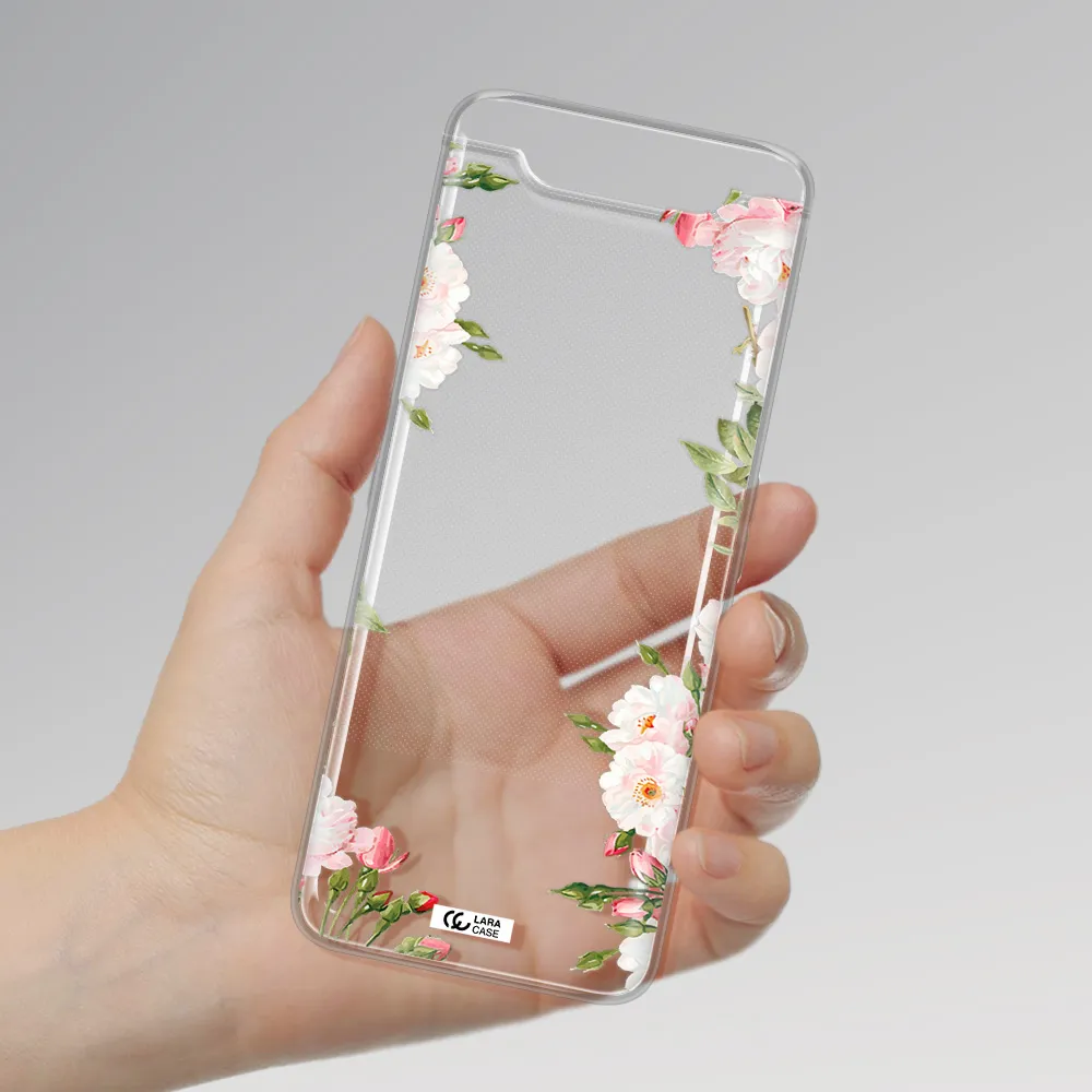 Watercolor Floral Frame Samsung A80 Clear TPU Case