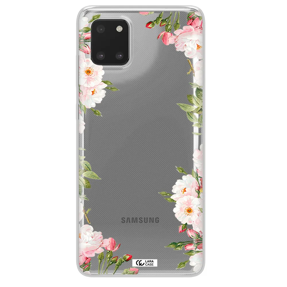 Watercolor Floral Frame Samsung A81 Clear TPU Case