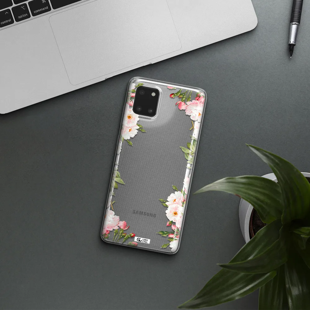 Watercolor Floral Frame Samsung A81 Clear TPU Case