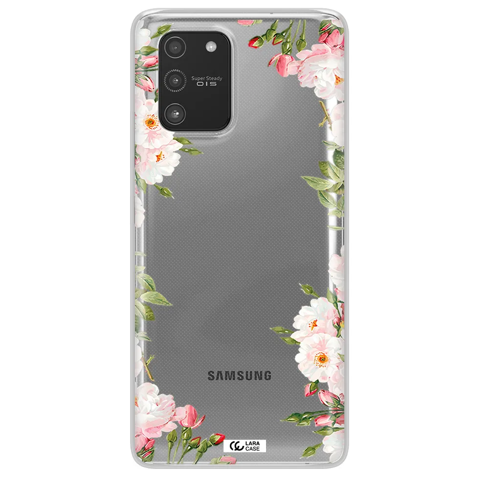 Watercolor Floral Frame Samsung A91 Clear TPU Case