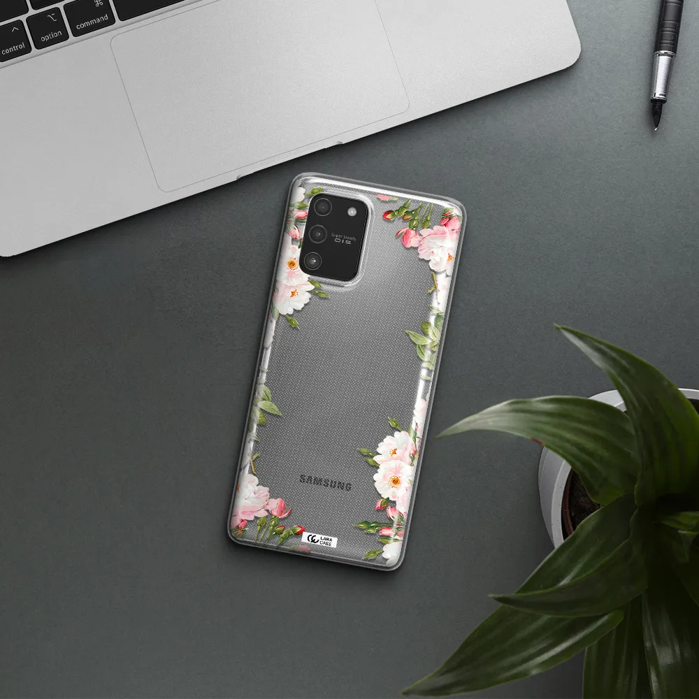 Watercolor Floral Frame Samsung A91 Clear TPU Case