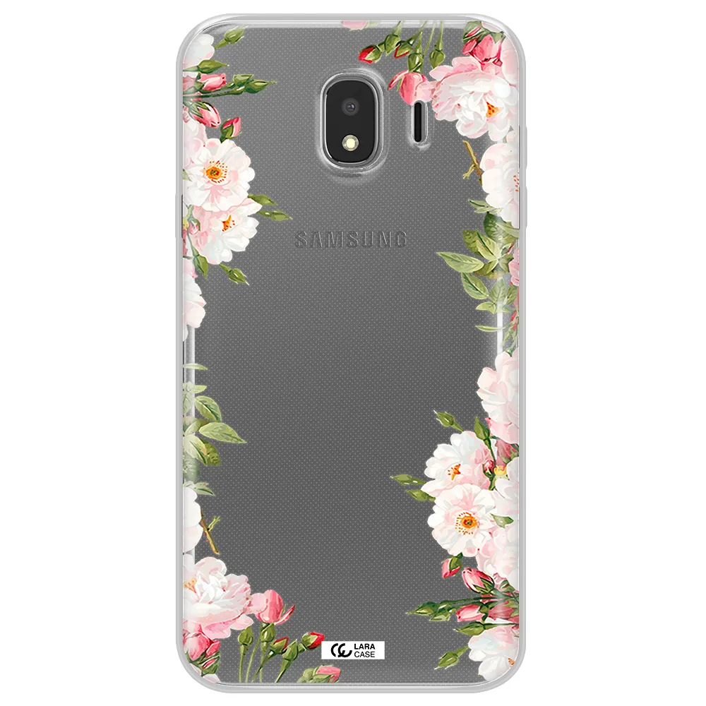 Watercolor Floral Frame Samsung J4 Clear TPU Case