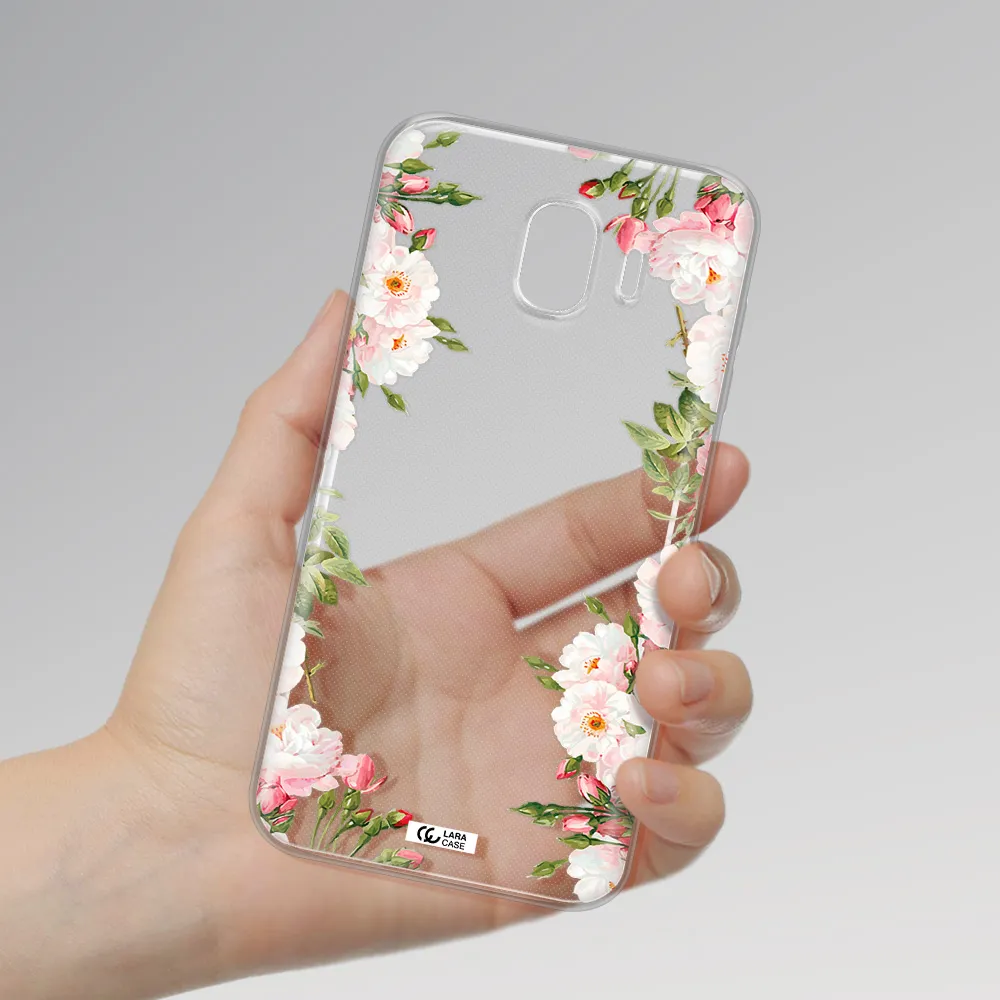 Watercolor Floral Frame Samsung J4 Clear TPU Case