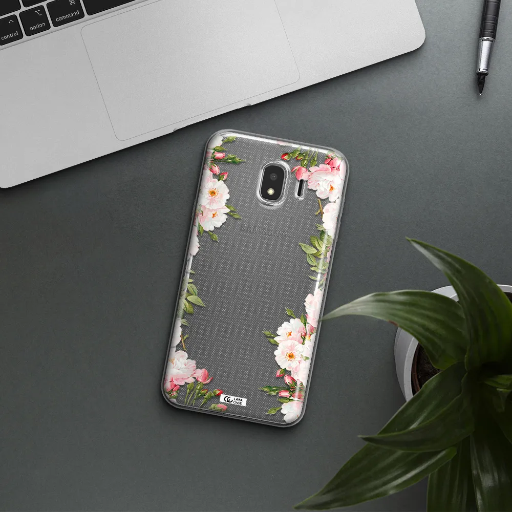 Watercolor Floral Frame Samsung J4 Clear TPU Case