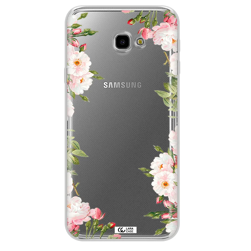 Watercolor Floral Frame Samsung J4 Plus Clear TPU Case