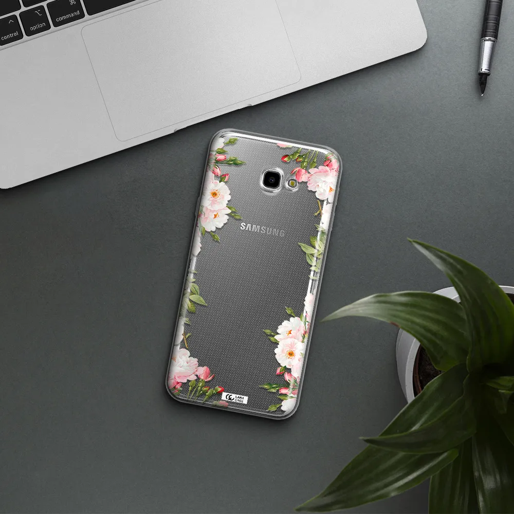 Watercolor Floral Frame Samsung J4 Plus Clear TPU Case