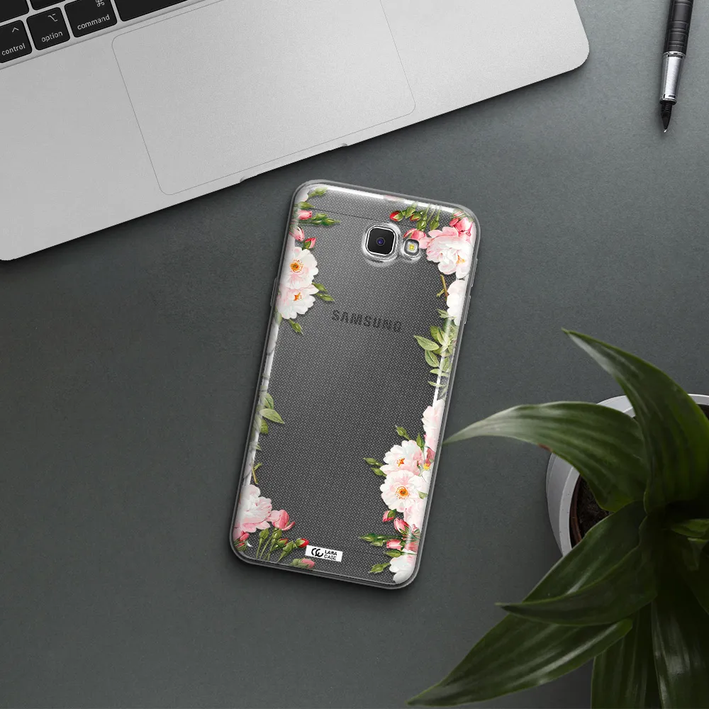 Watercolor Floral Frame Samsung J5 Prime Clear TPU Case